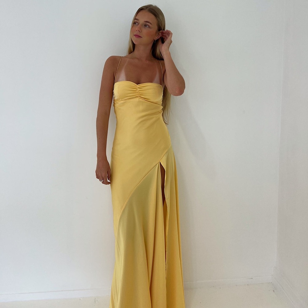 HNTR The Label Gaia Sun Gold Prom Homecoming Dress XS NWT